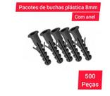 Bucha De Alvenaria Parede E Concreto De Nylon Com Anel Pacote Com 500 Peças 8mm PlasUni