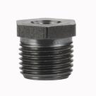 Bucha hexagonal Billco Corp 1/2" MPT x 1/4" MPT em aço preto