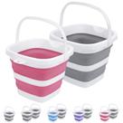 Bucket Craftend dobrável 5L para limpeza de cinza e rosa