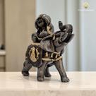 Buda com Elefante 18 Cm Gesso Premium Ideal para Ambientes Zen AVB DECOR