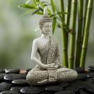 Buda Decorativo Branco Envelhecido Meditação Feng Shui 20cm Buda Decorativo Branco Envelhecido Meditação Feng Shui 20cm