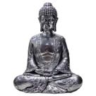 Buda Hindu Tibetano Imagem Estátua Prata Metalizado De 22cm