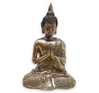 Buda Tailandês Yoga Orando Buda Cobre Brilhante 12 cm