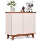 Buffet 02 Portas sem Gaveta Flow Off White com Freijo