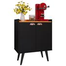 Buffet 2 Portas Linea Prateleira Organizadora Decoração Cozinha Sala Estar Jantar Puxador Concha Estilo Retrô RPM Móveis