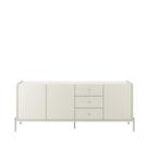 Buffet 3 Portas 3 Gavetas Jasper 184 cm - Off White c/ Champanhe Buffet 3 Portas 3 Gavetas Jasper 184 cm - Off White c/ Champanhe