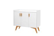 Buffet 3 Portas Classic Pés em madeira maciça Branco - Móvebrinque