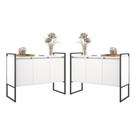 Buffet 3 Portas Rouxe Branco Conjunto 2 Unidades
