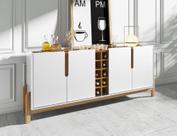 Buffet 4 Portas c/ Prateleiras Lizz 1,90 Branco/Cedro