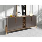 Buffet 4 Portas C- Prateleiras Luna 1,90 Cinza Perola-cedro Buffet 4 Portas C- Prateleiras Luna 1,90 Cinza Perola-cedro