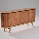 Buffet 4 Portas MDF Pés em Madeira Maciça Mel 180cm Vigo Buffet 4 Portas MDF Pés em Madeira Maciça Mel 180cm Vigo