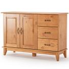 Buffet Aparador 100% Madeira Maciça 2 Portas 120 cm Stella - Carvalho Fosco
