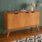 Buffet Aparador 122cm 3 Portas Pés Madeira Prism 1.2 Patrimar Cinamomo