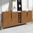 Buffet Aparador 190cm 4 Portas com Adega Lizz Marrom/Cedro Buffet Aparador 190cm 4 Portas com Adega Lizz Marrom/Cedro