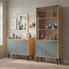 Buffet Aparador 2 Portas Retrô 88cm e Cristaleira