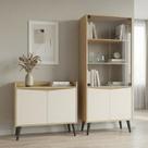 Buffet Aparador 2 Portas Retrô 88cm e Cristaleira
