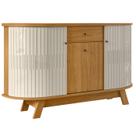 Buffet Aparador 3 Portas 136 cm Monza Cinamomo Off White Madetec