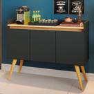Buffet Aparador 3 Portas Gold Preto/Mel Buffet Aparador 3 Portas Gold Preto/Mel