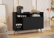 Buffet Aparador 3 Portas Nichos Retro Elba Black