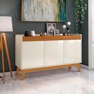 Buffet Aparador 3 Portas Ripado com Pés de MDF Georgia Via Nossa