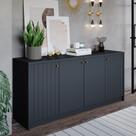 Buffet Aparador 4 Portas 100% MDF Chumbo 152cm Lia Cimol