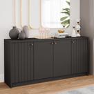 Buffet Aparador 4 Portas 100% MDF Chumbo 152cm Lia Cimol