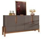 Buffet Aparador 4 Portas 170Cm 050518 Cinza Perola Cedro