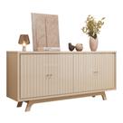 Buffet Aparador 4 Portas com Frisos Decorativos e Prateleiras Soleil Off White - MABE MAGAZINE