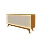 Buffet Aparador 4 Portas com LED Requinte Naturale e Off White 160cm