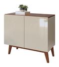 Buffet Aparador Ares 2 Portas Off White com Freijó - MoveisAqui