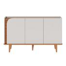 Buffet Aparador Balcão Armário Jurere Com 3 Portas Off White Matte/Freijo - Colibri
