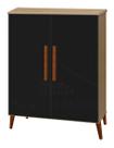 Buffet Aparador Colombia 2 Portas Balcão Retrô Preto Amêndoa