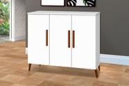 Buffet aparador Colombia 3 portas balcão retrô fechado cor Branco brilho