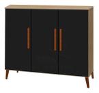 Buffet Aparador Colombia 3 Portas Balcão Retrô Preto Amêndoa