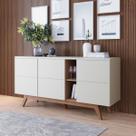 Buffet Aparador com 3 Portas 160x80cm Noronha Off White Freijó