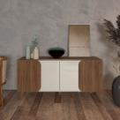 Buffet Aparador com 4 Portas 2 Prateleiras Elegance Cedro/Off White - Artely