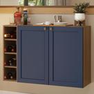 Buffet Aparador Com Adega 100cm 2 Portas Vik Madesa 16 Rustic-azul Buffet Aparador Com Adega 100cm 2 Portas Vik Madesa 16 Rustic-azul