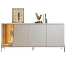 Buffet Aparador Com Led 4 Portas 173 cm Sena Pes Metal CLB