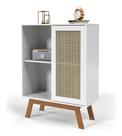 Buffet Aparador Com Rattan e Pés de Madeira 100 MDF
