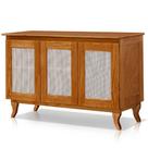 Buffet Aparador De Madeira 3 Portas De Tela Dalton Castanho