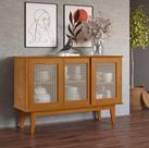Buffet Aparador Detroit 3 Portas Detalhe em Tela Retro Pés em Madeira - AV