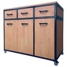 Buffet Aparador Estilo Industrial com 3 Portas e 3 Gavetas de Ferro e Madeira Cores Preto e Canela Buffet Aparador Estilo Industrial com 3 Portas e 3 Gavetas de Ferro e Madeira Cores Preto e Canela
