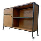 Buffet Aparador Estilo Industrial com Gaveta, Porta e 2 Prateleiras Cores Preto e Imbuia Buffet Aparador Estilo Industrial com Gaveta, Porta e 2 Prateleiras Cores Preto e Imbuia