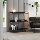 Buffet Aparador Industrial 3 Prateleiras Córdoba 95cm Cobre e Preto