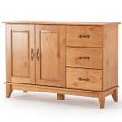 Buffet Aparador Madeira Maciça 2 Portas 3 Gav. 120 cm Bella Carvalho Fosco