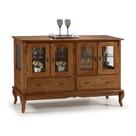 Buffet Aparador Madeira Maciça 4 Portas 2 Gavetas Prateleira Vidro 60510 Linz Móveis - Imbua Glazer