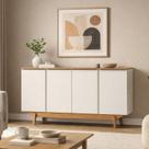 Buffet Aparador MDF 4 Portas 160cm com Pés em Madeira Maciça Yasmin Buffet Aparador MDF 4 Portas 160cm com Pés em Madeira Maciça Yasmin