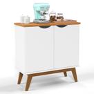 Buffet Aparador Pequeno 2 Portas 81cm Prism Patrimar Branco/Cinamomo