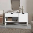 Buffet Aparador Retrô London Branco Pés Palito RV Moveis Buffet Aparador Retrô London Branco Pés Palito RV Moveis
