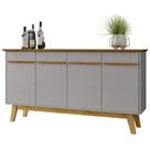 Buffet Aparador Sala de Estar 160cm 4 Portas Opala Naturalle/Off - Bechara Buffet Aparador Sala de Estar 160cm 4 Portas Opala Naturalle/Off - Bechara